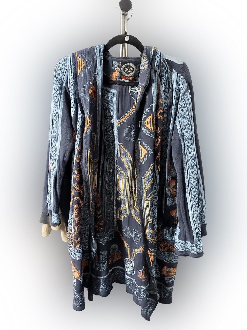 Johnny Was Navy Floral Embroidered Jacket with Multicolor Accents